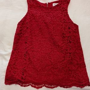 Red lace shirt